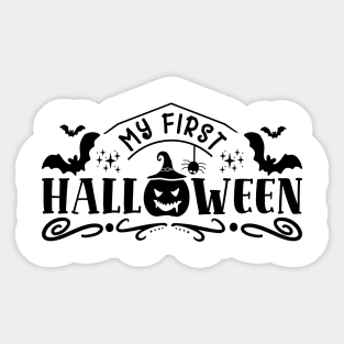 halloween design my first halloween text art Sticker